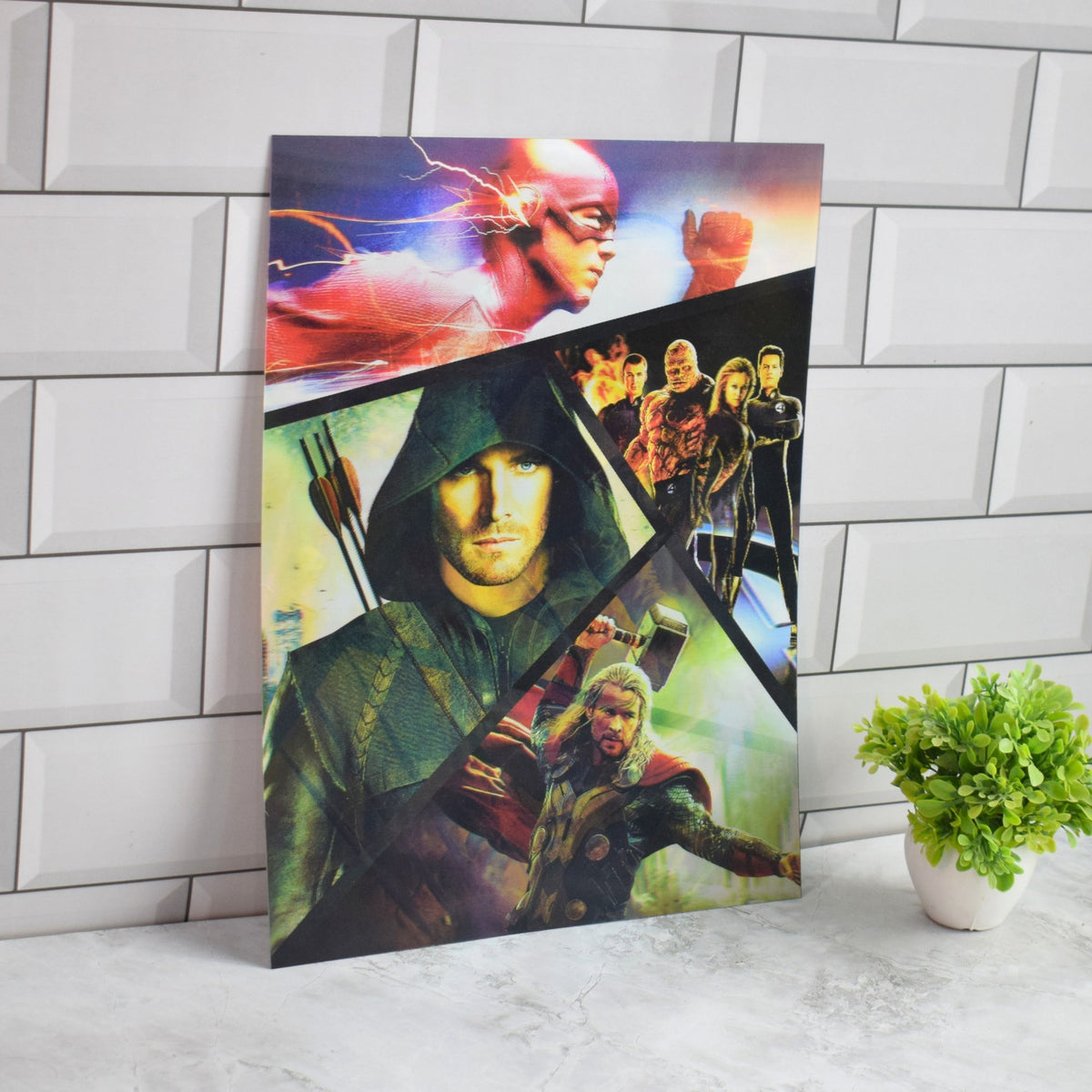 Marvel & DC Superheroes Collage 3D Lenticular A3 Poster – design 2