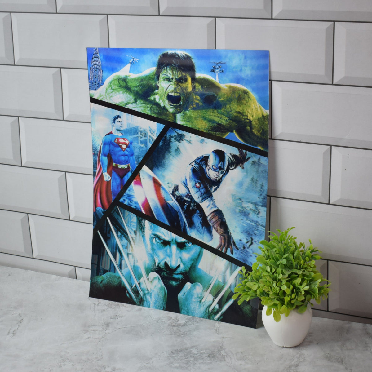 Marvel & DC Superheroes Collage 3D Lenticular A3 Poster – design 3