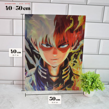 My Hero Academia Todoroki, Bakugo & Deku 3D Lenticular A3 Poster – size guide 40 x 30 cm