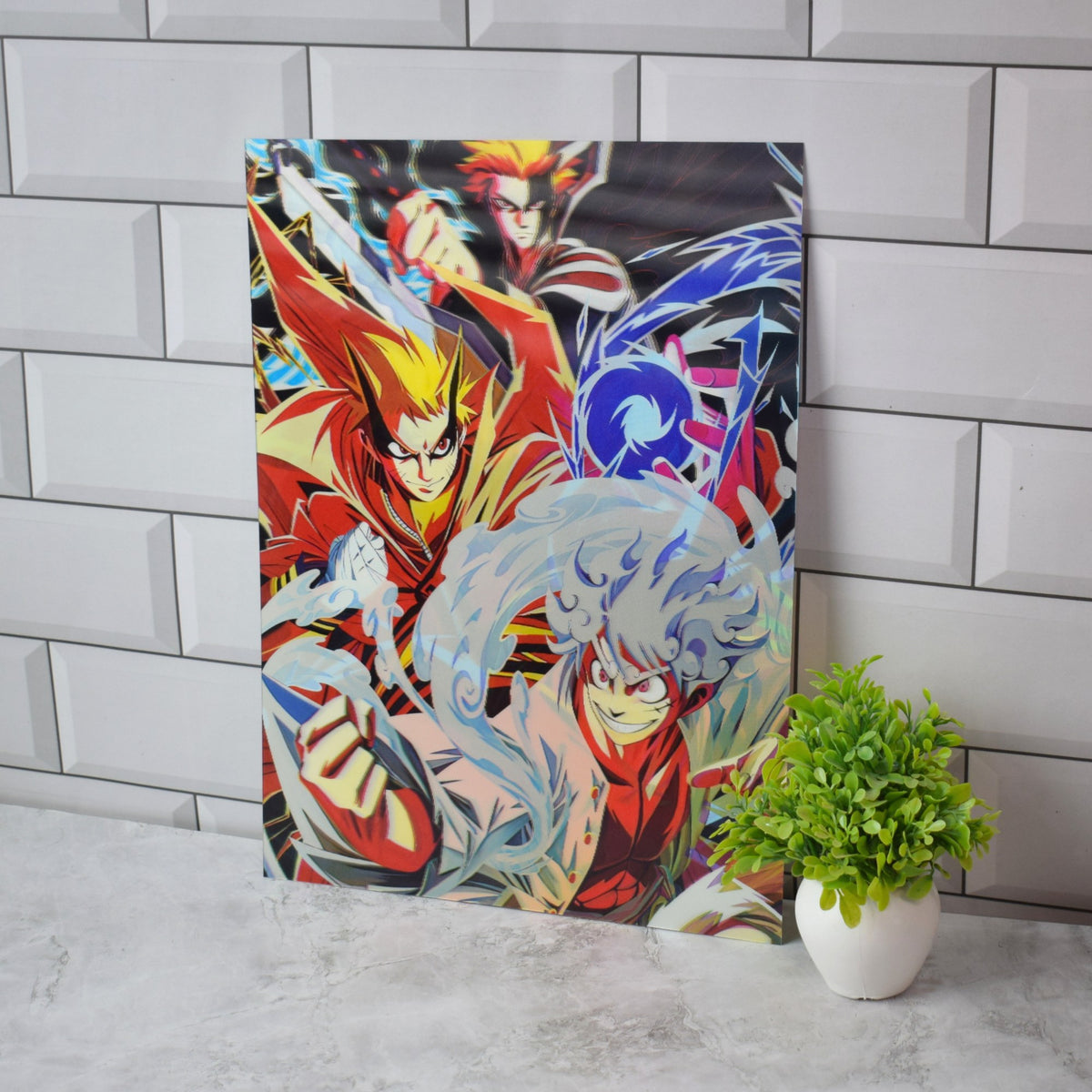 Naruto, Luffy & Ichigo Anime Crossover 3D Lenticular A3 Poster – design 2