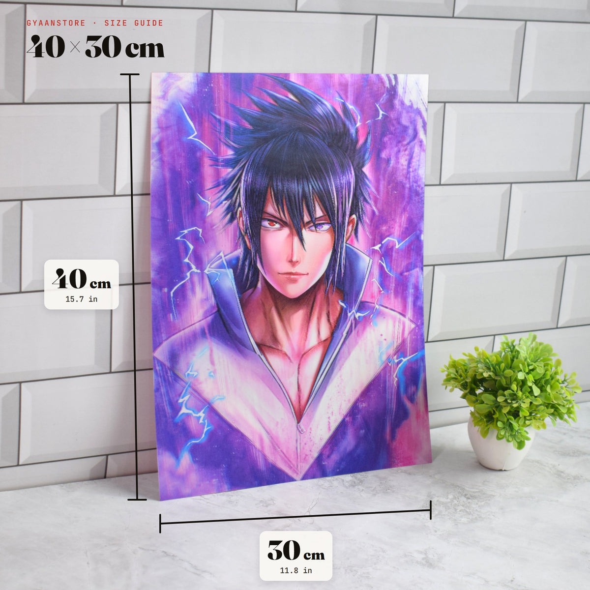 Naruto Sasuke & Itachi Uchiha 3D Lenticular A3 Poster – size guide 40 x 30 cm