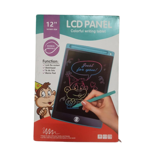 12-Inch LCD Writing Tablet – Colorful Reusable Drawing Pad with Lock Function