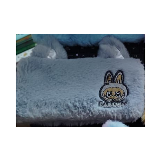 Cute Plush Bunny Pencil Pouch (Grey)