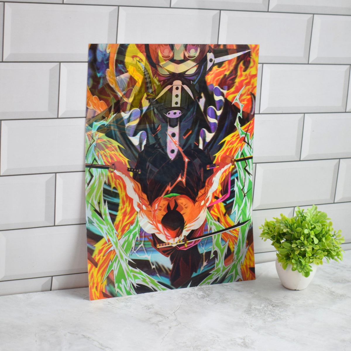One Piece Luffy Gear 5, Zoro & Sanji 3D Lenticular A3 Poster – design 2