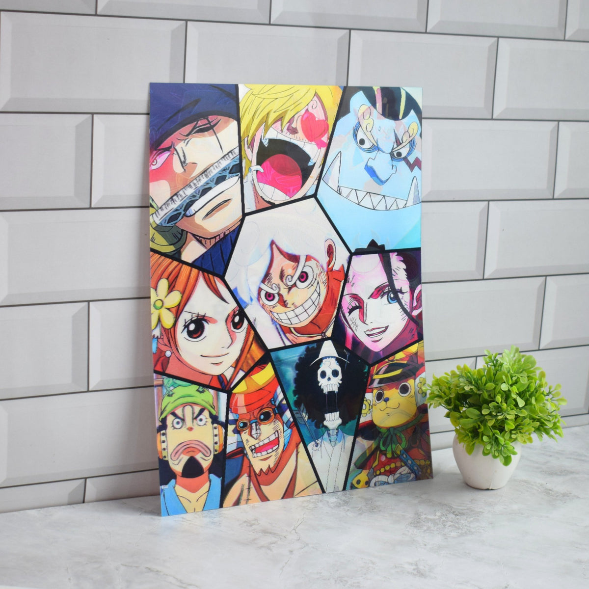 One Piece Straw Hat Crew Faces 3D Lenticular A3 Poster – design 2