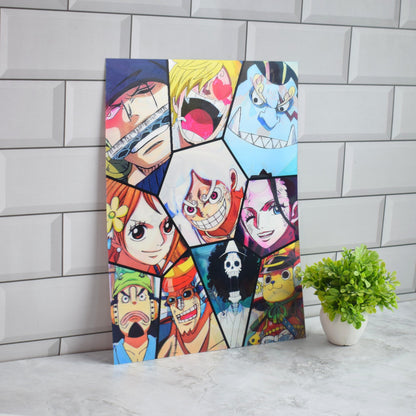 One Piece Straw Hat Crew Faces 3D Lenticular A3 Poster – design 2