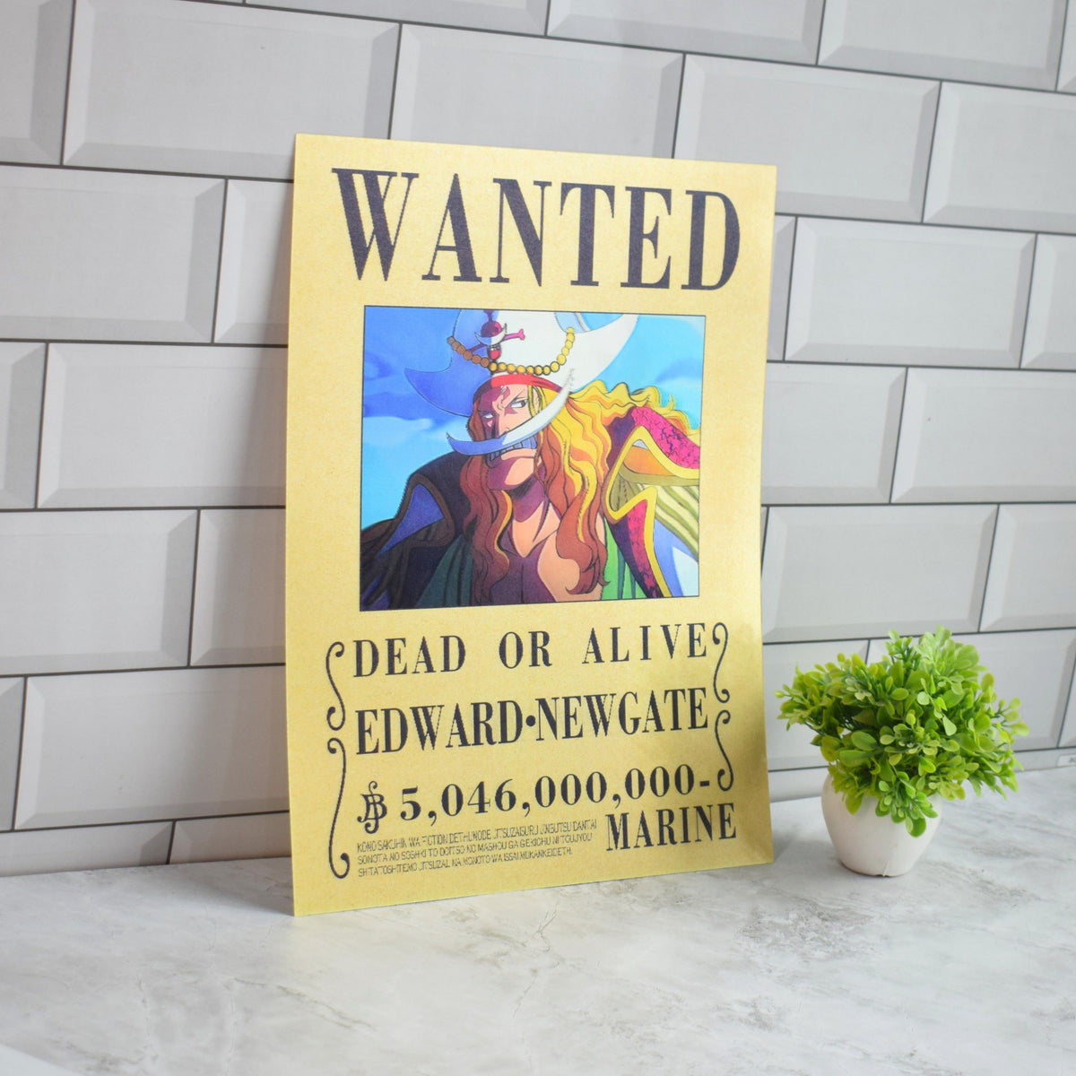 One Piece Wanted (Gol D. Roger, Whitebeard & Shanks) 3D Lenticular A3 Poster – Whitebeard