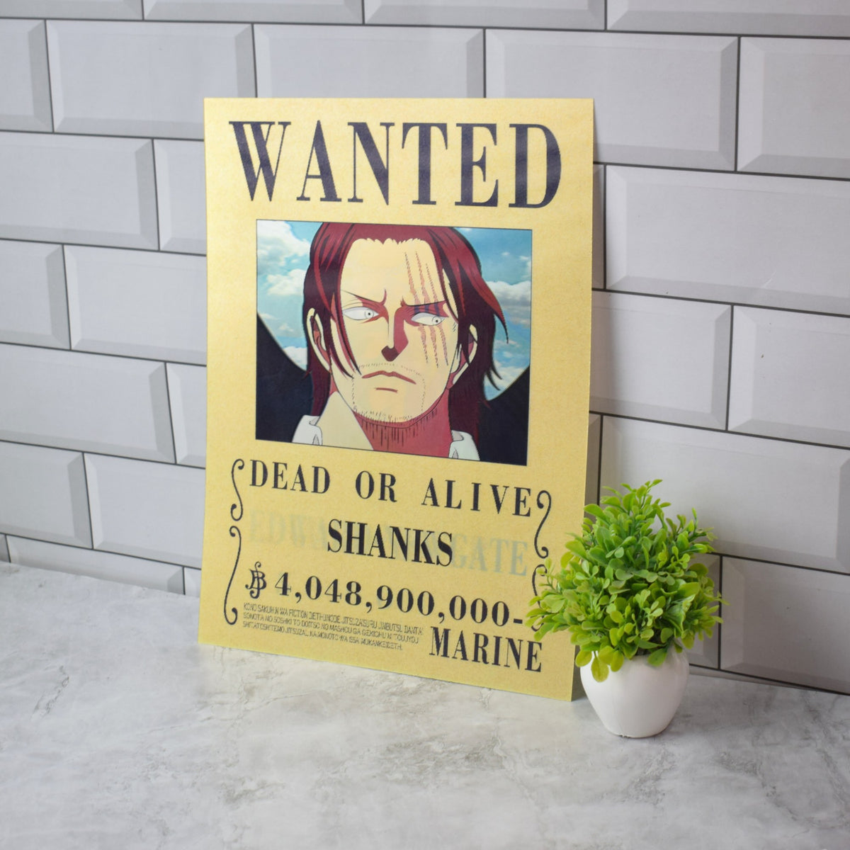 One Piece Wanted (Gol D. Roger, Whitebeard & Shanks) 3D Lenticular A3 Poster – Shanks
