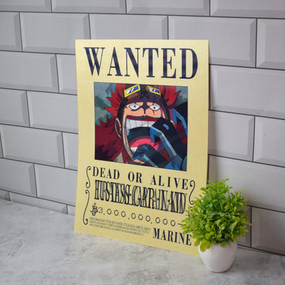 One Piece Wanted (Luffy, Law & Kid) 3D Lenticular A3 Poster – Eustass Kid