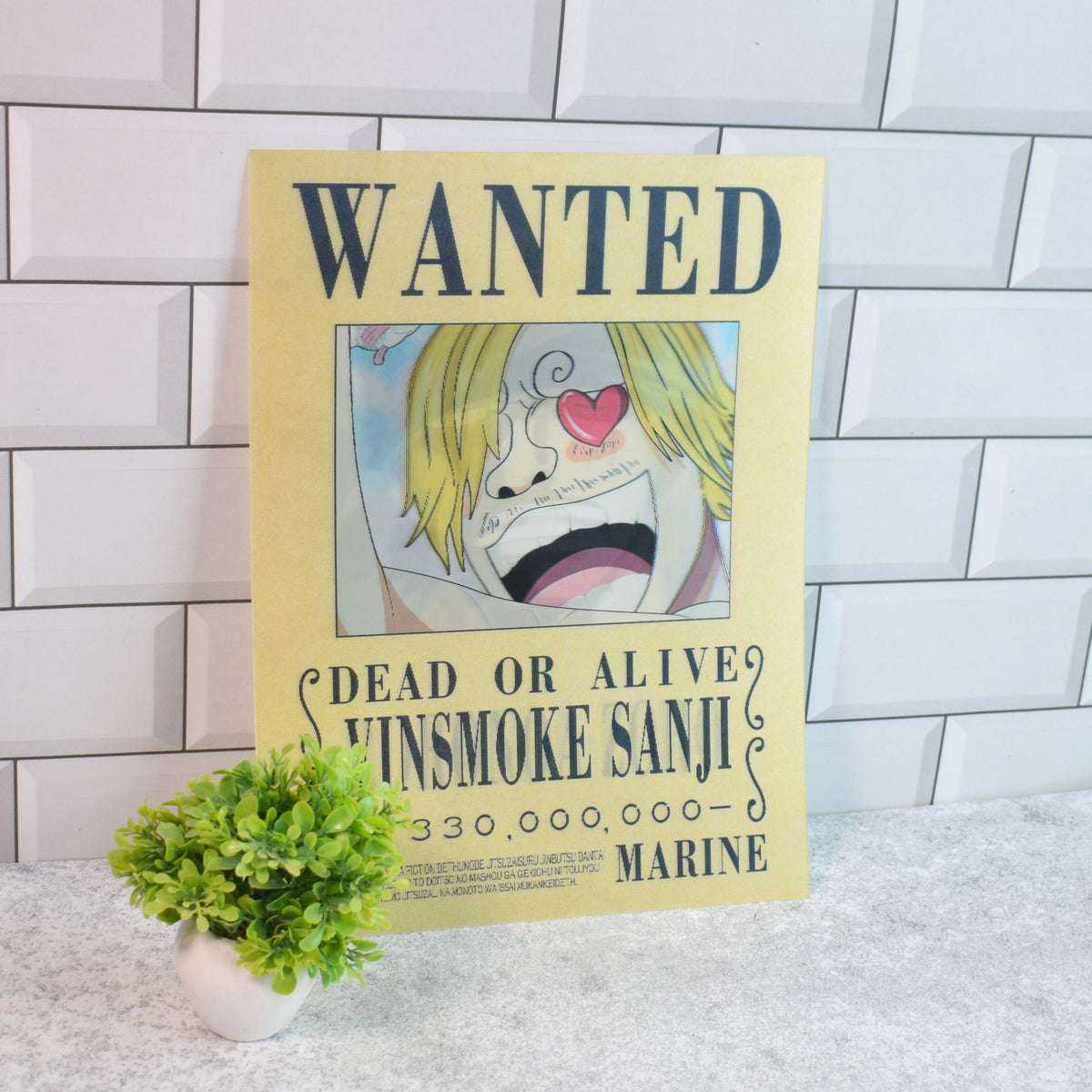 One Piece Wanted (Luffy, Zoro & Sanji) 3D Lenticular A3 Poster – Sanji