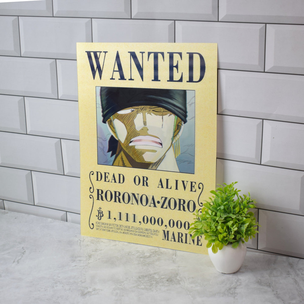 One Piece Wanted (Sanji, Luffy & Zoro) 3D Lenticular A3 Poster – Zoro