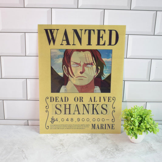 One Piece Wanted (Shanks, Whitebeard & Dragon) 3D Lenticular A3 Poster – Shanks