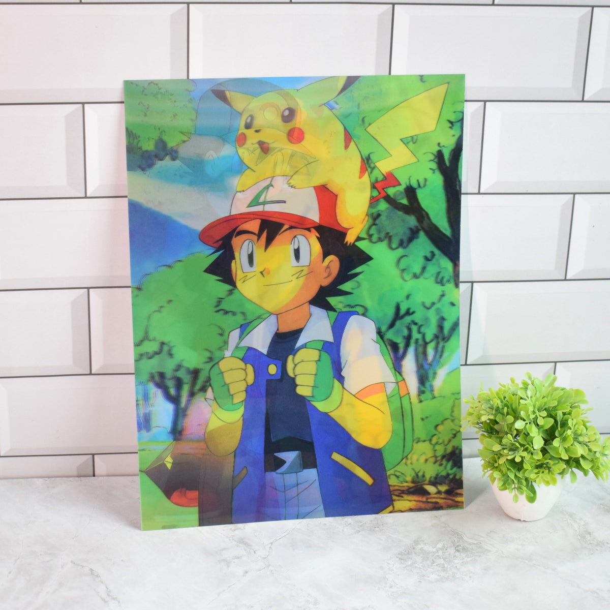 Pokémon Ash & Pikachu 3D Lenticular A3 Poster – design 2