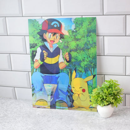 Pokémon Ash & Pikachu 3D Lenticular A3 Poster – design 3