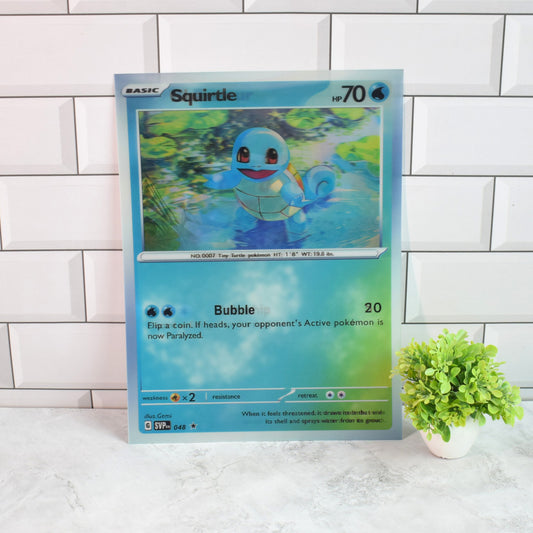Pokémon Card Squirtle, Charmander & Bulbasaur 3D Lenticular A3 Poster – Squirtle