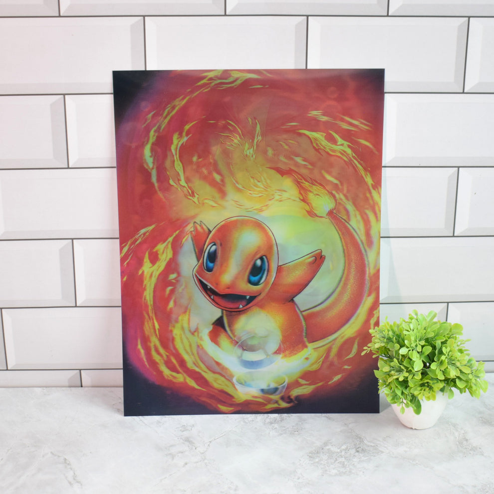 Pokémon Kanto Starters Elements 3D A3 Poster (40×30 cm) – Gyaanstore