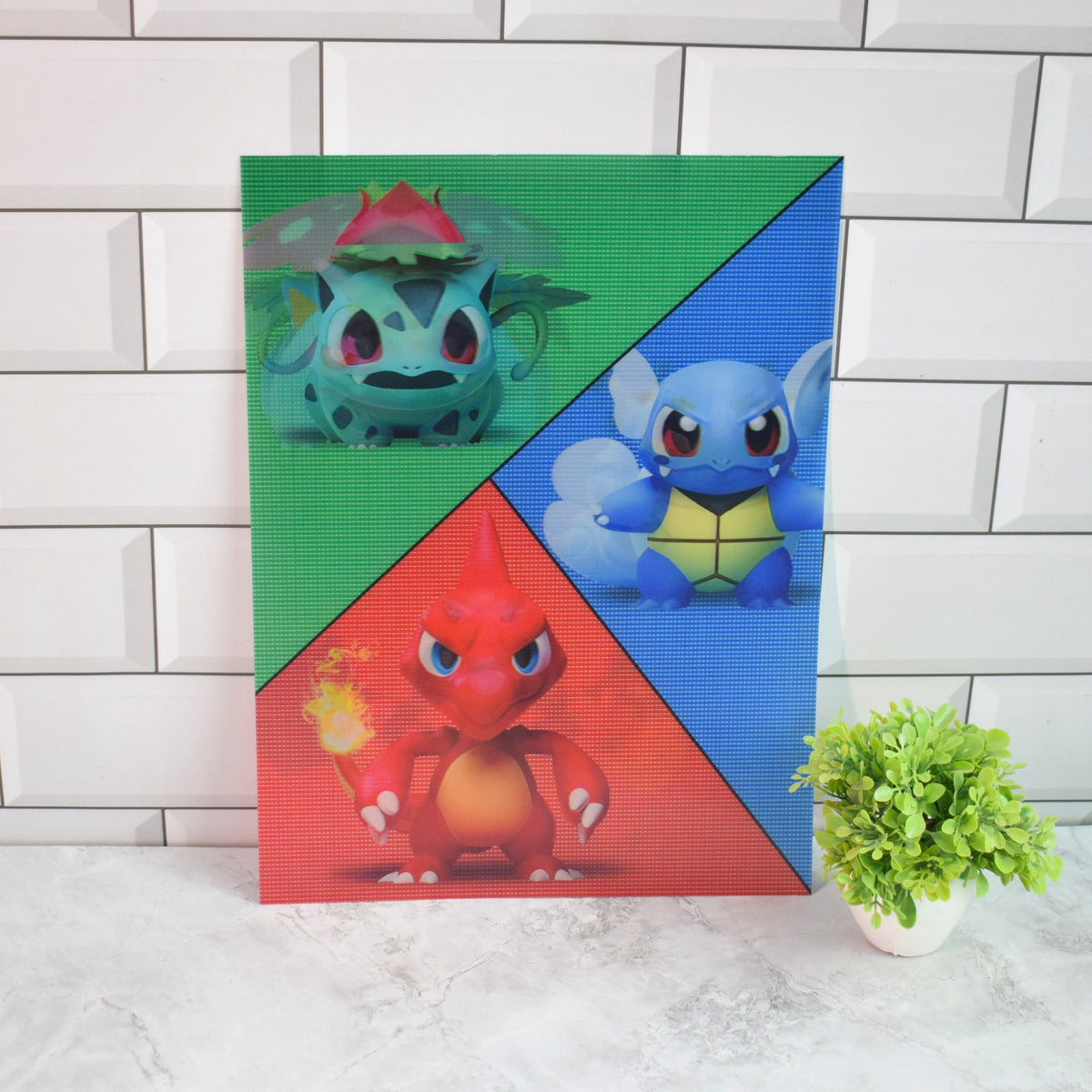 Pokémon Kanto Starters Evolution 3D Lenticular A3 Poster – design 1