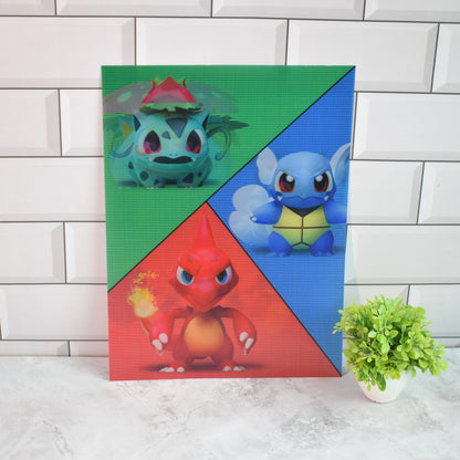 Pokémon Kanto Starters Evolution 3D Lenticular A3 Poster – design 1