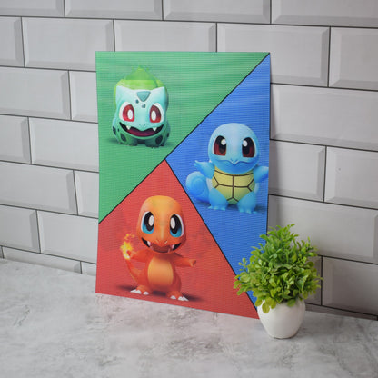 Pokémon Kanto Starters Evolution 3D Lenticular A3 Poster – design 2