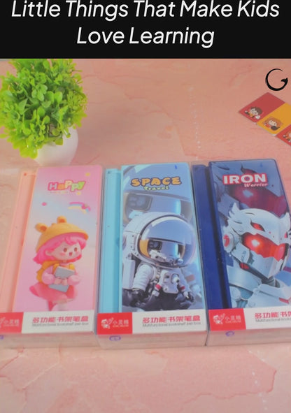 Pencil Box for Kids – Iron Warrior,study smart Cartoon, Cute Bunny & Space Travel Astronaut Themes