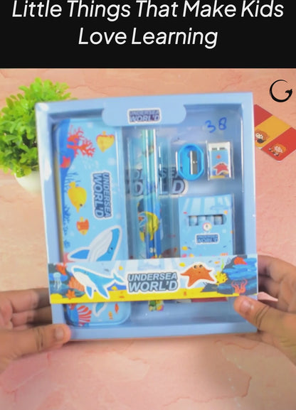 Kids Stationery Gift Set | Pencil Box with Writing Essentials