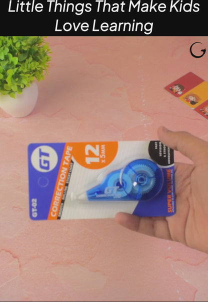 GT Correction Tape – 12m x 5mm Smooth Rolling Tape Dispenser