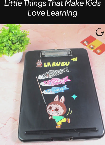 A4 Plastic Storage Clipboard with Case | Character Print Exam Pad & Document Organizer for Students & Office