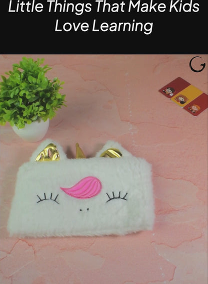 Pencil Pouch Stationery Organizer – Cute Unicorn & Plush Bunny Designs (Yellow, Blue, Pink, Grey & Multicolor)