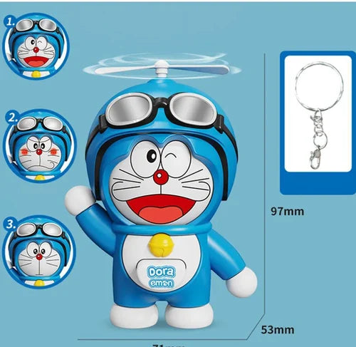 Doraemon Flying Face-Change Keychain – Rotating Propeller Plastic Figure