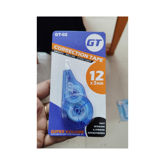 GT Correction Tape – 12m x 5mm Smooth Rolling Tape Dispenser