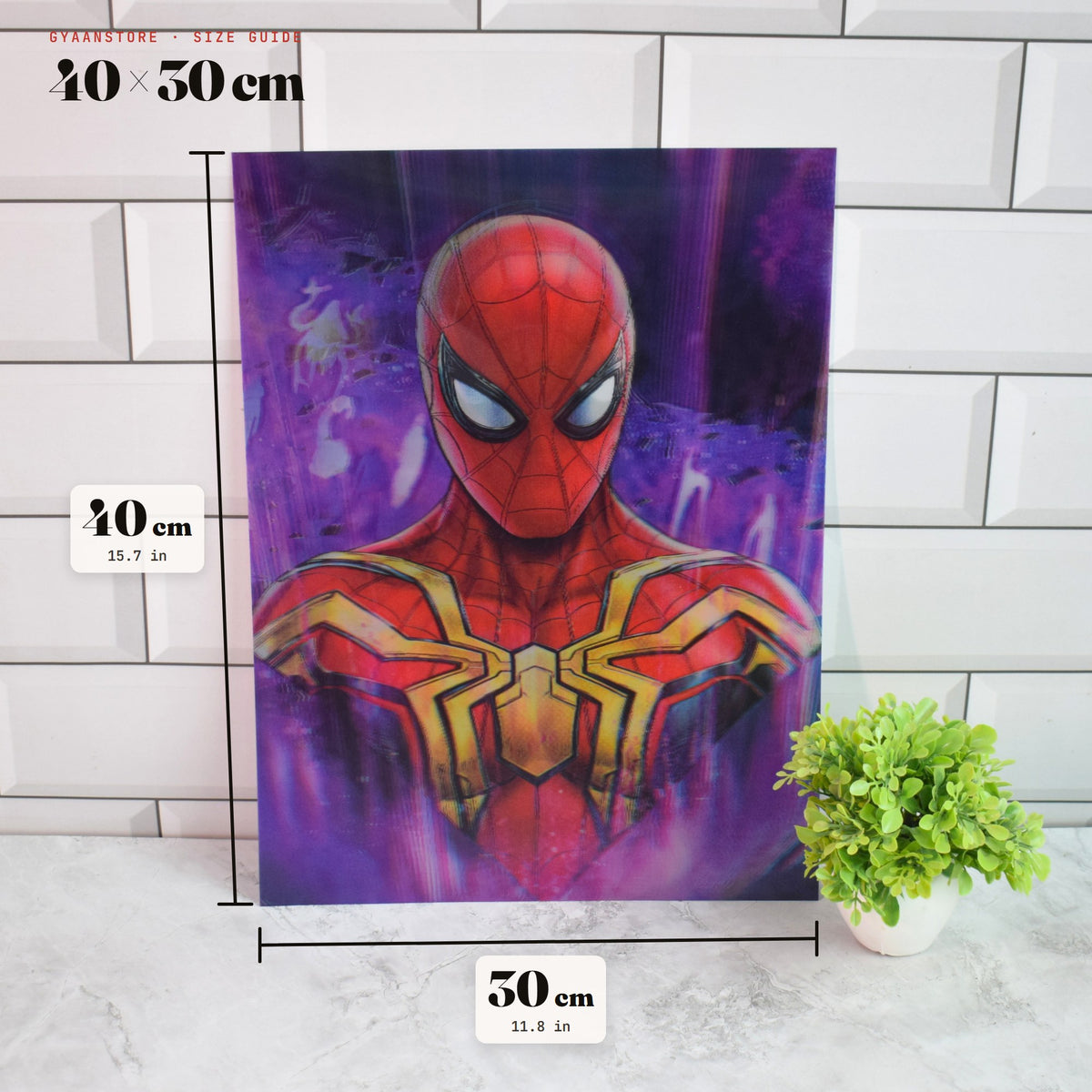 Spider-Man Suits Evolution 3D Lenticular A3 Poster – size guide 40 x 30 cm