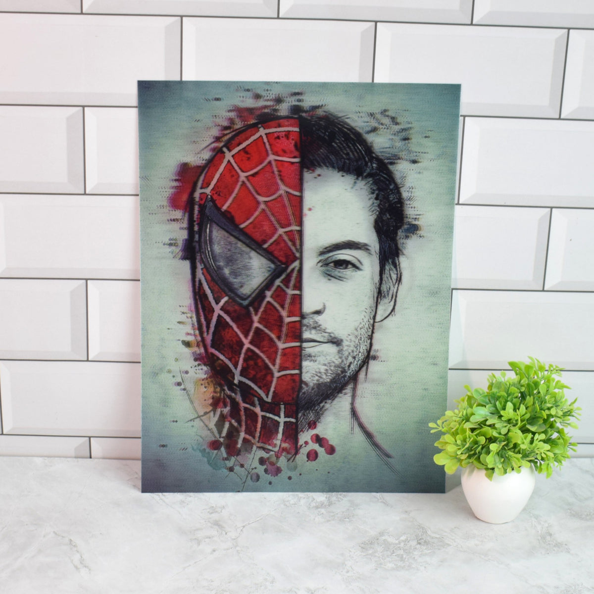 Spider-Man Three Actors Half-Mask 3D Lenticular A3 Poster – design 1