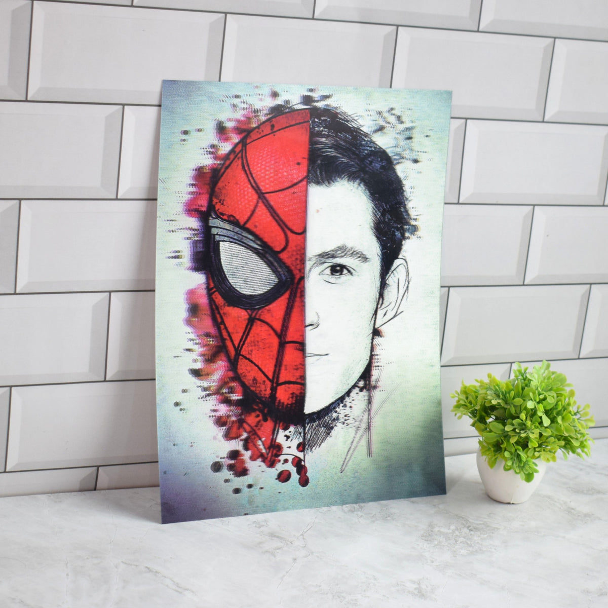 Spider-Man Three Actors Half-Mask 3D Lenticular A3 Poster – design 2