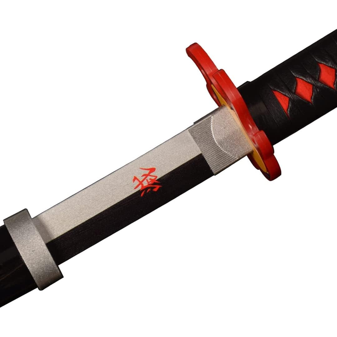 Tanjiro Kamado – Demon Slayer Flame Black Wooden Katana Replica (104 cm)