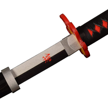 Tanjiro Kamado – Demon Slayer Flame Black Wooden Katana Replica (104 cm)