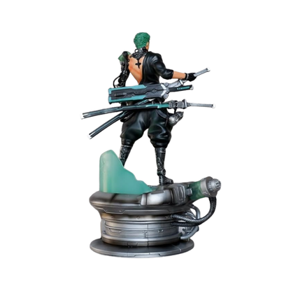 Cyber Zoro – Premium Anime Action Figure with Dual Head & Mechanical Base