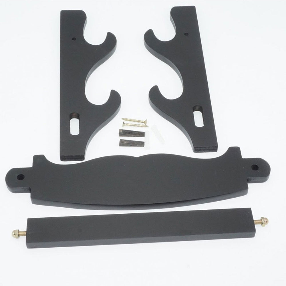 Wall Mount Katana Holder – Two Layer Sword Display Rack (Black) - flat-packed parts, cross bar, screws and wall plugs