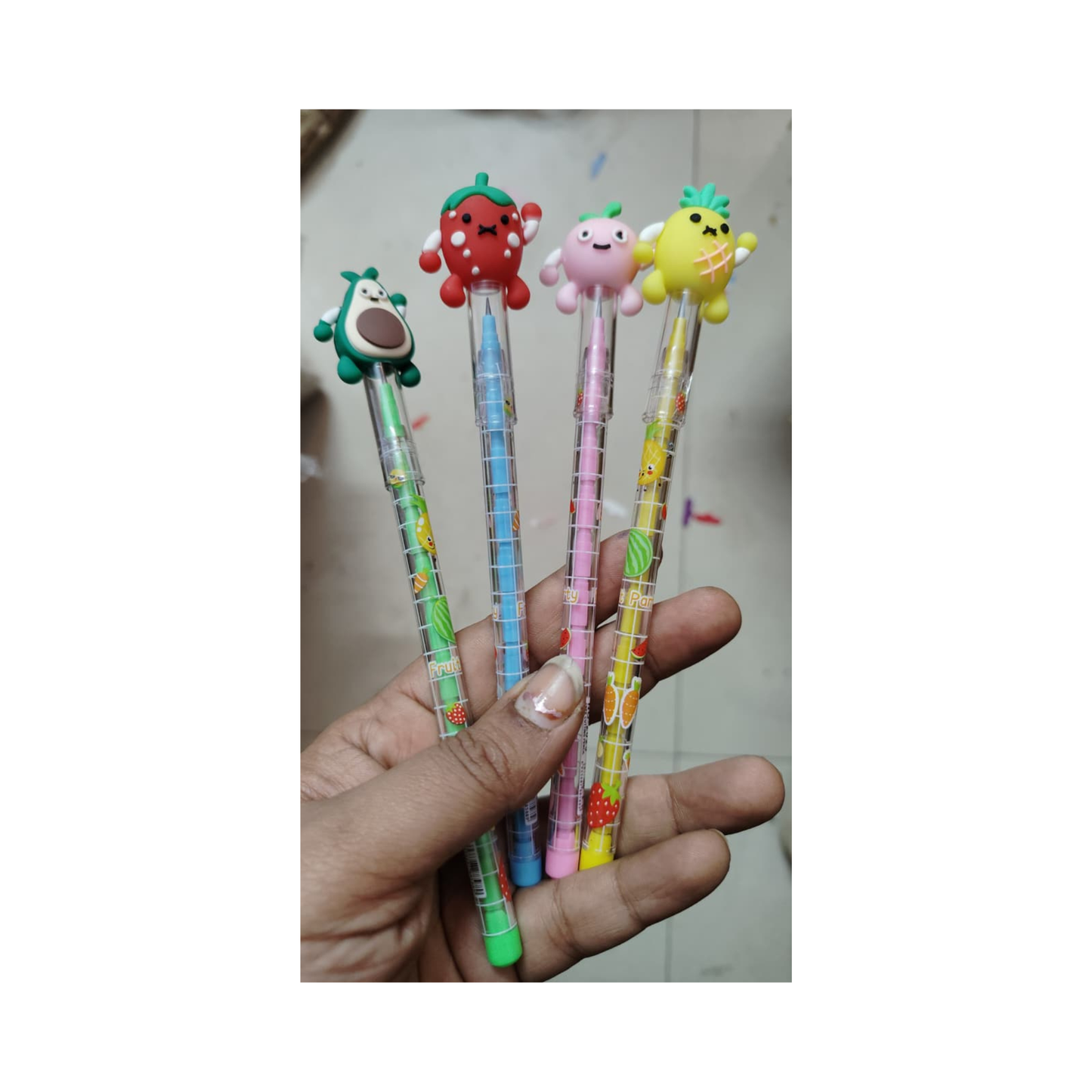 Cute Fruit Character Pen – Cartoon Top Writing Pen for Kids