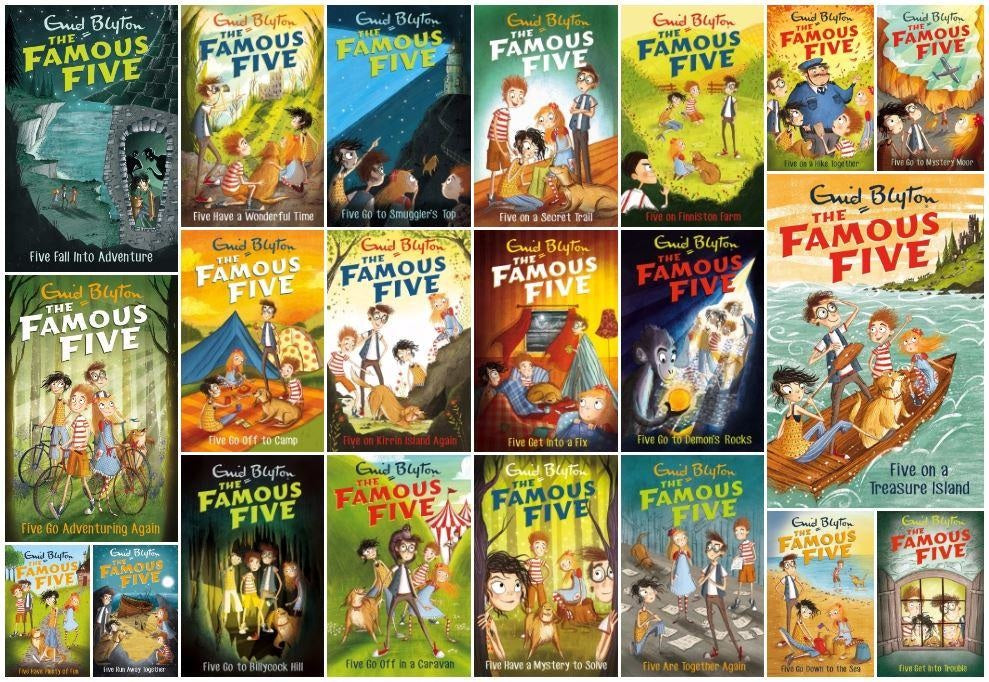 Famous Five: 21 Exciting Adventures! By Enid Blyton (Set of 21 Books, Paperback)